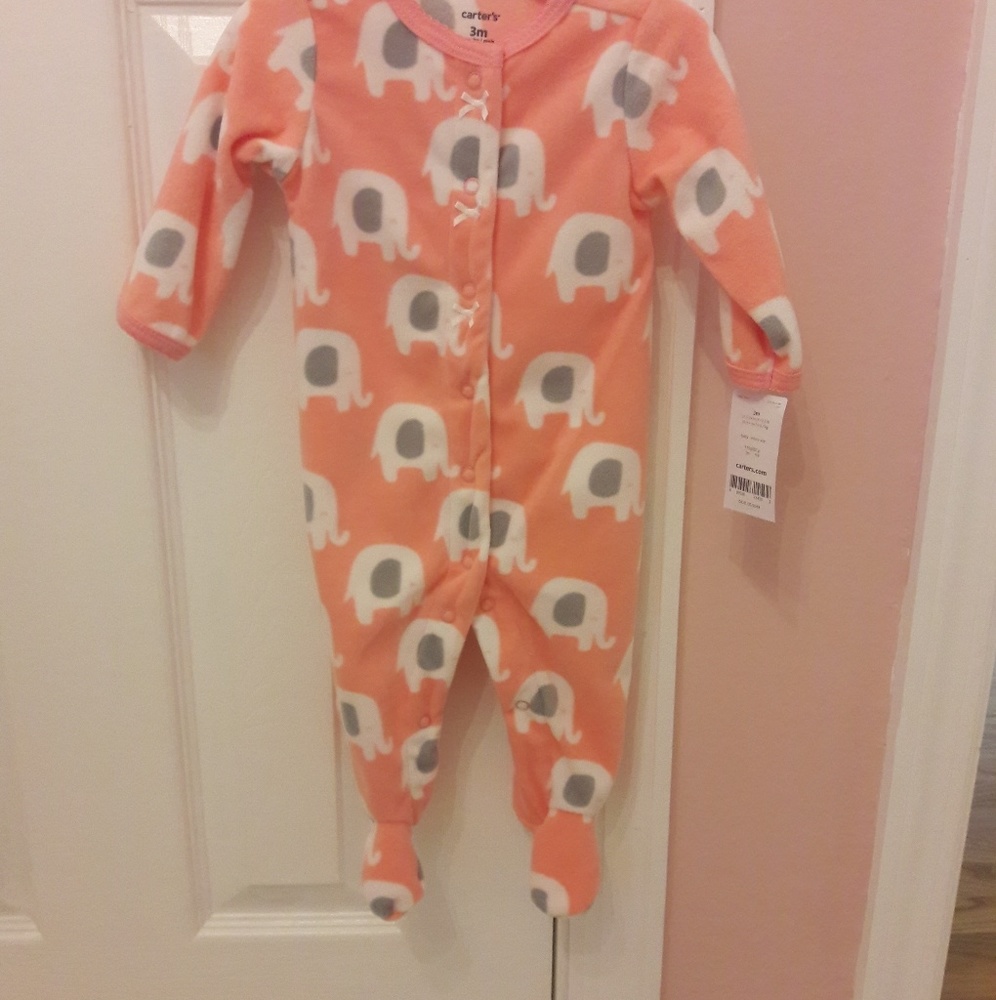 Elephant fleece footie pajamas